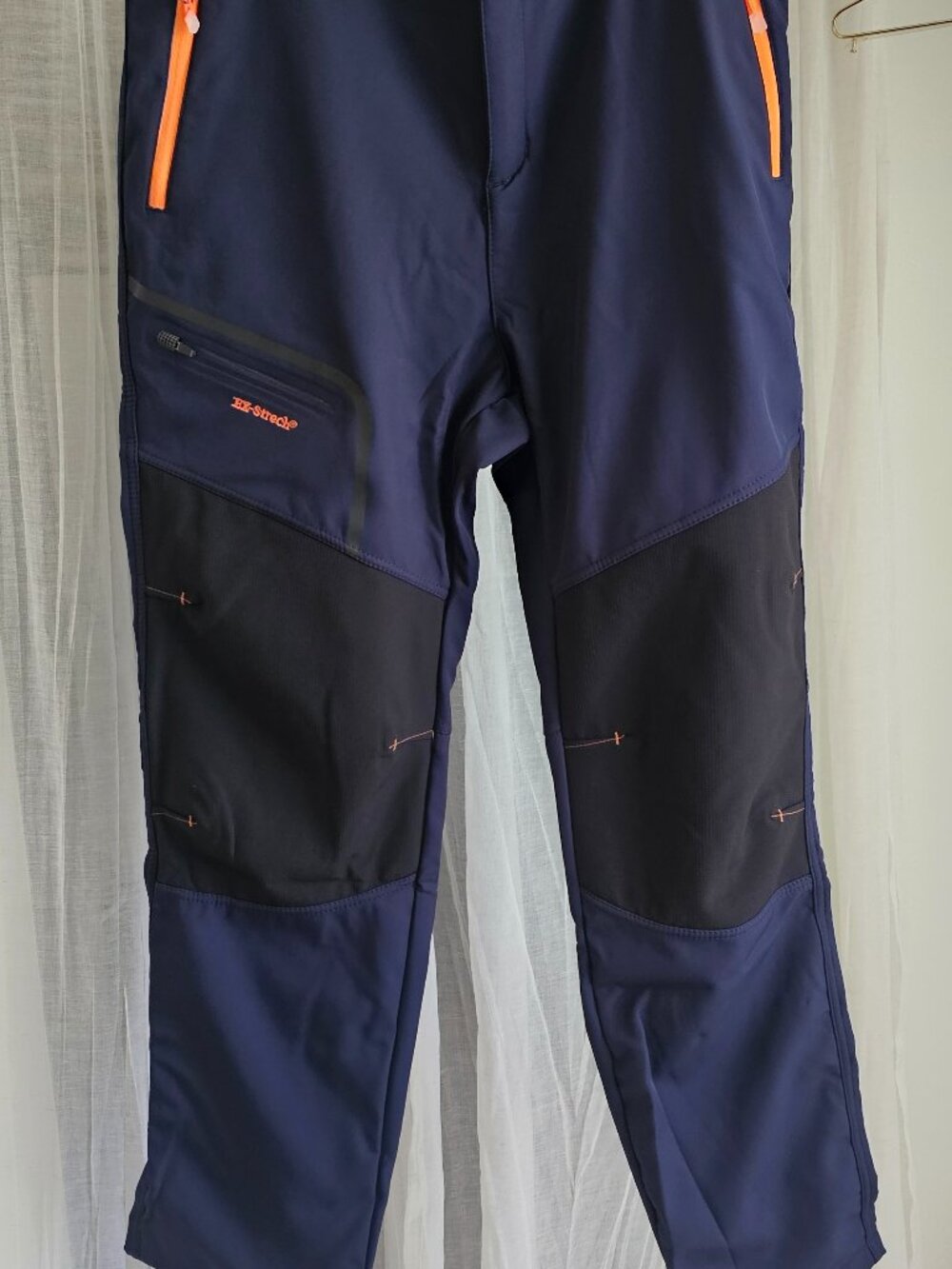 Men's Navy Stretch Outdoor Hiking Pants With Removable Belt Size XL NEW